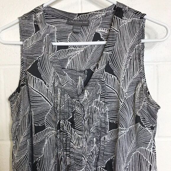 A Pea in the Pod Womens Maternity Black & White Sleeveless Tank Top Size Small - Picture 3 of 14